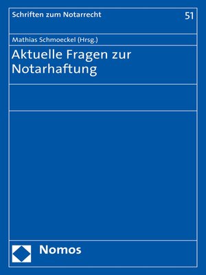 cover image of Aktuelle Fragen zur Notarhaftung